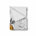 thumbnail image 2 of Fitness Soft Flannel Fleece Throw Blanket, Live Healthy Themed Orange Slice Gym Items Yoga Japanese, Cozy Plush for Indoor and Outdoor Use, 50" x 60", Black White Orange, by Ambesonne, 2 of 6