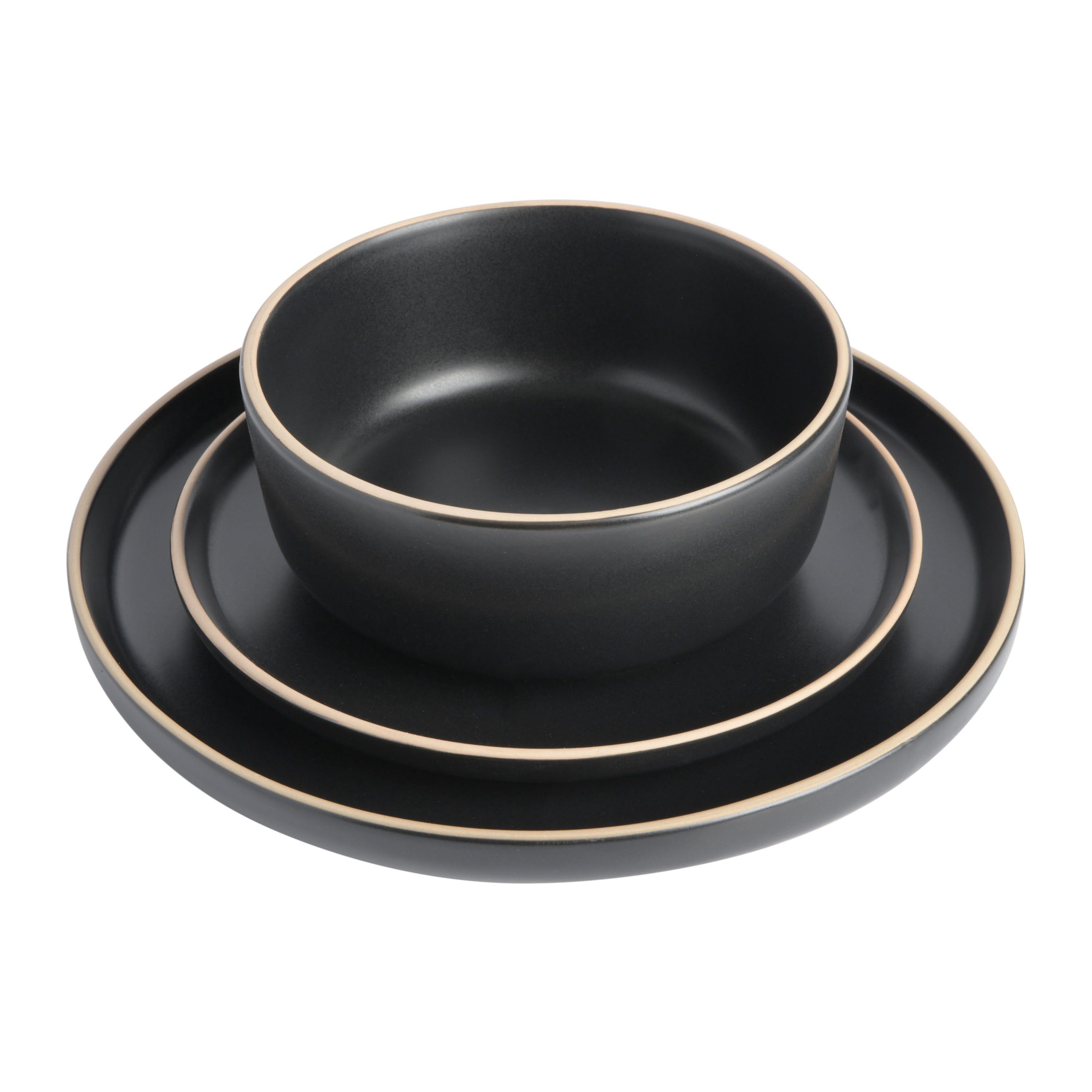 Gibson Home Zuma 18 Piece Dinnerware Set - Black