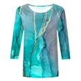thumbnail image 4 of GA WEIHUA Marble Print T-Shirt for Womens Fashion Tie Dye Pullover Loose Fit Summer Beach Shirts 2024 Casual Blouses(Green,S)Saving, 4 of 5