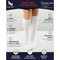 thumbnail image 5 of HUGH UGOLI Knee High Cotton Socks for Kids Girls Boys & Toddlers, Long School Uniform Socks, Soft & Comfortable,White, 7-8 Years Old, 8 Pairs, 5 of 5