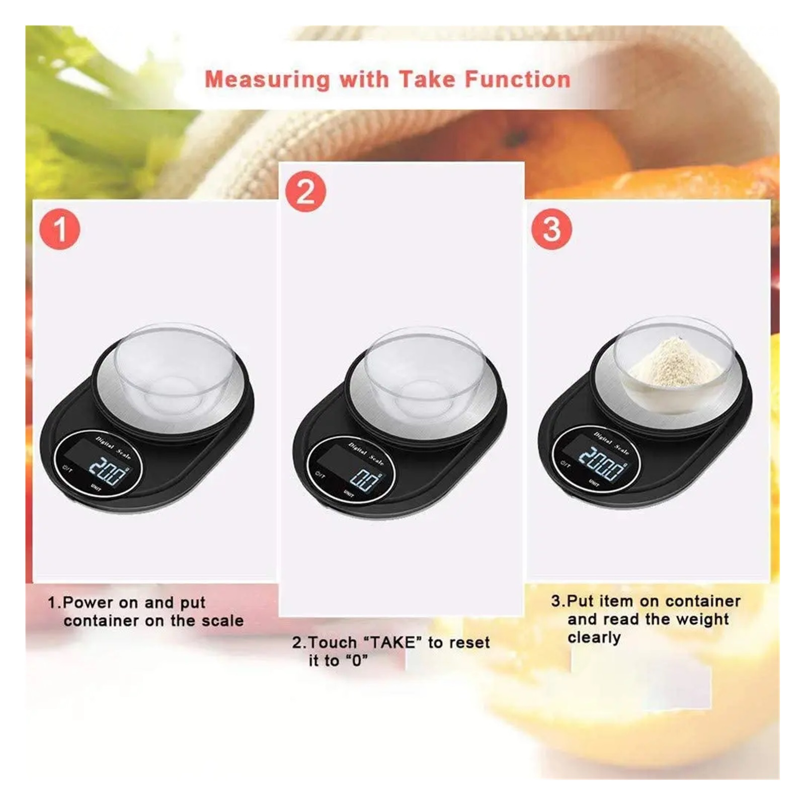 High Precision 5kg/ 0.1g Digital Kitchen Scale, Weight Grams Electronic Balance Food Diet Postal Scales Measure Tools ,Simple Operation