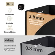 DECOMOMO Large Cube Storage Bin, Fabric Storage Bin, Organizing Cubes (Black, Set of 4)