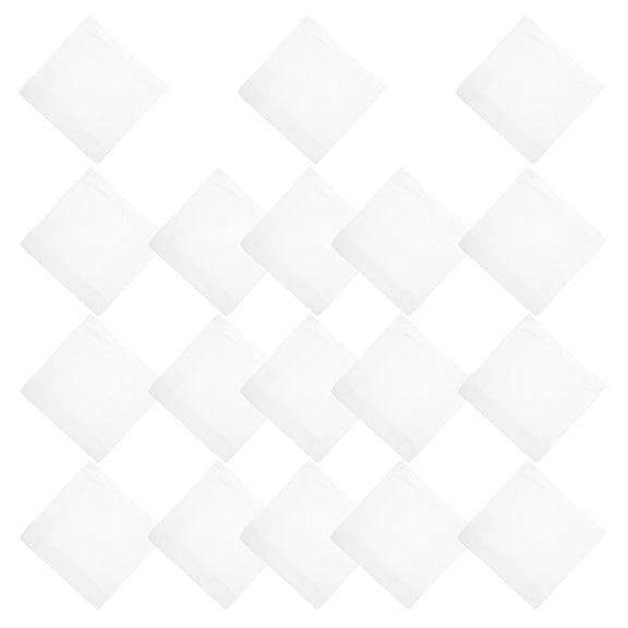 WEUVEB 18Pcs White Cotton Pocket Handkerchiefs for Men Lightweight Breathable Sweat Absorbing for Travel