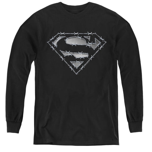 Superman - Barbed Wire - Youth Long Sleeve Shirt - Large