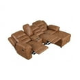 thumbnail image 5 of Miekor Furniture Contemporary Saddle Brown Leatherette 2pc Sectional Sofa Set Console Cup Holder Chaise Storage Recliners Adjustable Back Rest Living Room MK2702, 5 of 12