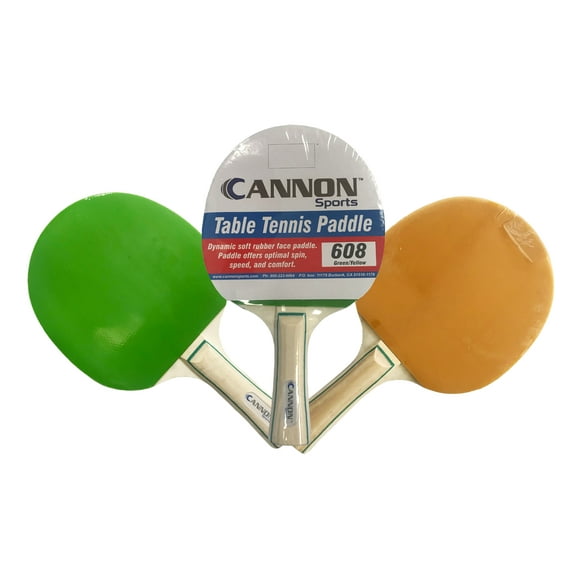 Cannon Sports Table Tennis Paddle Soft Rubber Face, Green/Yellow
