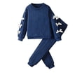 thumbnail image 2 of hengsof Girls Trendy Two Piece Athletic Wear Long Sleeve Crewneck Sweater and Tapered Jogger Pants with Bow Accent for Ages 5 to 14 Years, 2 of 7