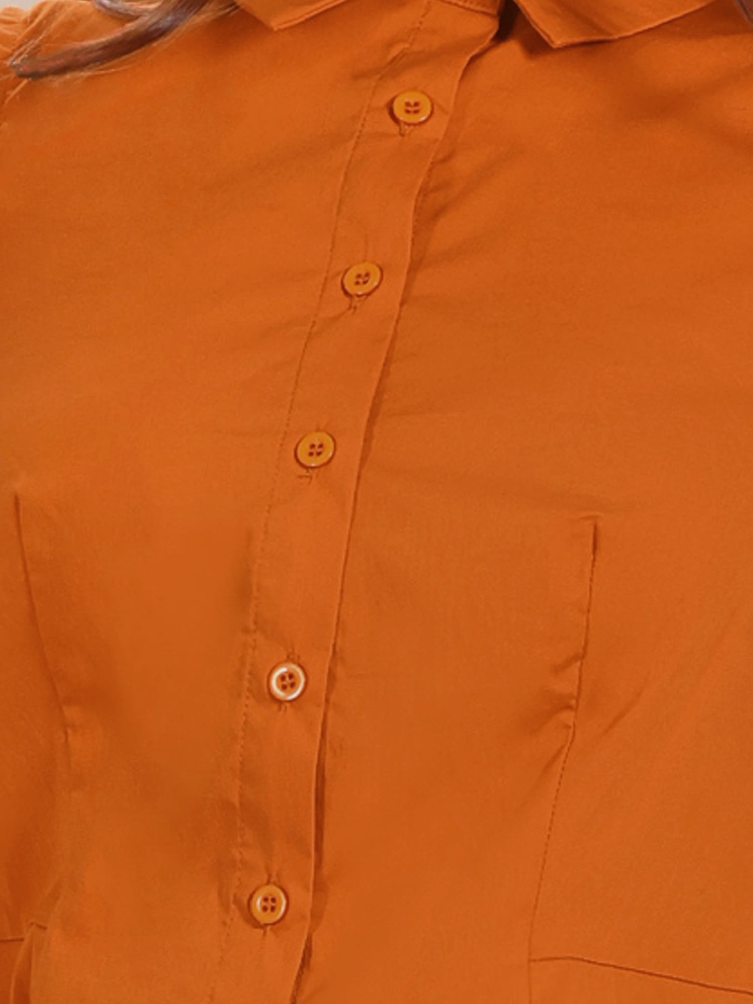 DARING DIVA Sleeveless Collared Button Down Bodysuit Top L Orange