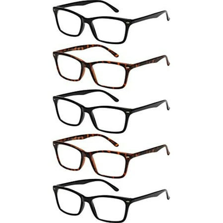5 Pack Reading Glasses Blue Light Blocking Readers for Womenen Men Anti Glare Filter Lightweight Eyeglasses +1