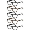 5 Pack Reading Glasses Blue Light Blocking Readers for Womenen Men Anti Glare Filter Lightweight Eyeglasses +1