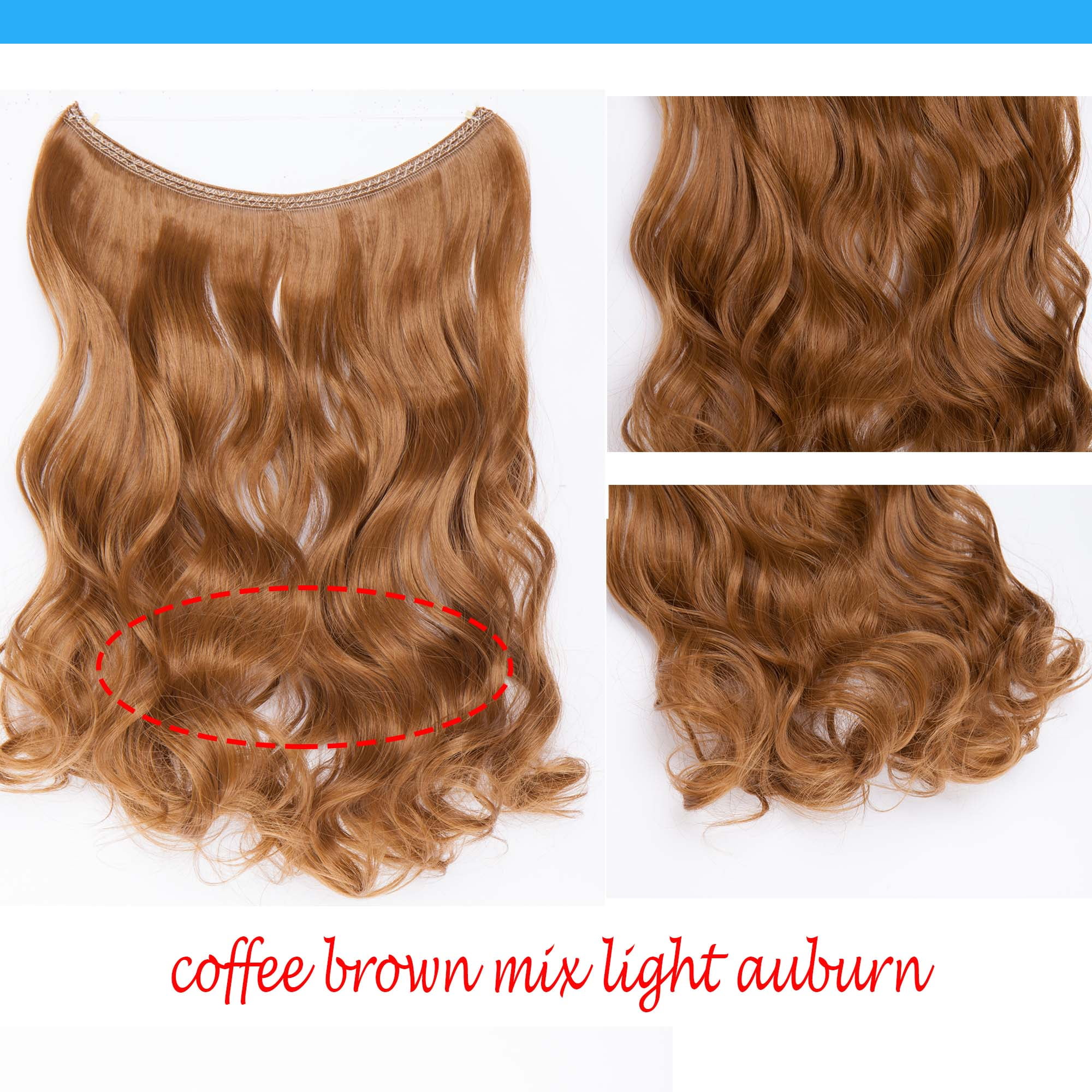 S Noilite 20 Inches Invisible Wire No Clips In Hair Extensions Miracle Secret Fish Line Hairpieces Silky Straight Synthetic Hair Medium Brown Dark Auburn 20 Straight Walmart Com Walmart Com