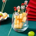 thumbnail image 2 of 100Pack Year of the Horse Fruit Bamboo Skewers,4.7In Holiday Appetiser Toothpicks with 10 Festive Designs for New Year Party Drinks,Charcuterie & Fruit Skewers,Christmas Decoration Supplies, 2 of 9