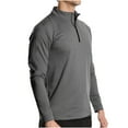 thumbnail image 3 of Aofany Men's Long Sleeved T-shirt Quick Drying Sports Running Pullover Half Zipper Tops Solid Color Breathable Tee Shirt, 3 of 6