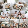 thumbnail image 5 of 3 Piece Abstract Boho Duvet Cover Set Queen Size,Microfiber Comforter/Quilt Cover with Corner Ties and 2 Pillowcases,Vintage Multicolored Geometric Stripes All Season Soft Bedding with Zipper Closure, 5 of 8