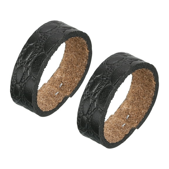 2Pack Leather Belt Loop Keepers, Fits 3.5cm Width Belt Strap Buckles (Black)