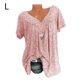 thumbnail image 1 of Camiseta de mujer con cuello en V, manga corta, camiseta de verano informal estampada, rosa, L sidaley AP001653-35, 1 of 5