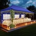 thumbnail image 2 of COBIZI 10x30 Heavy Duty Pop Up Canopy for Party Wedding Outdoor Events, Waterproof 420D PU Oxford UPF 50+, Removable Awning & 5 Sidewalls, Easy Set-Up with 1080D Roller Bag,Dark Blue, 2 of 9