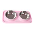 thumbnail image 4 of Cuenco Doble Zulema de Acero Inoxidable para Gatos Rosado, 4 of 8