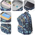 thumbnail image 4 of Paisley and Floral Blue Pattern Cute School Backpack Bag with Padded Back and Adjustable Shoulder Straps 16.9 X 12.6 X 5.9 Inches, 4 of 5