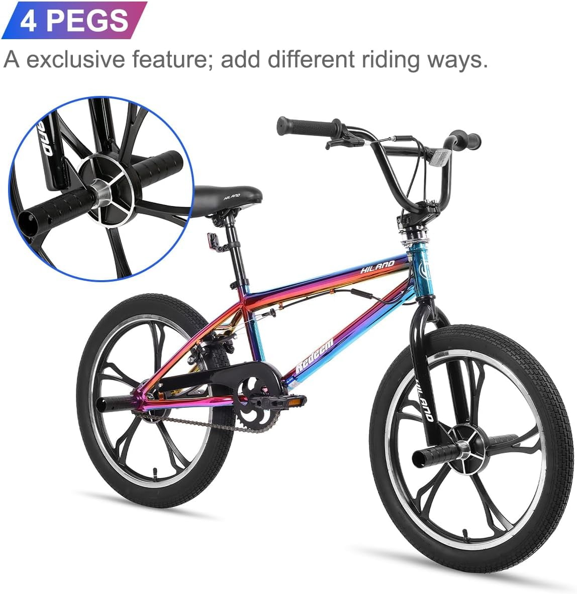 Mon BMXバイク シルバー・グリーン Hiland-20-Inch-3-5-Spoke-Kids-