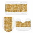 thumbnail image 2 of Aesthetic Gold Bathroom Rugs Set Mottled Abstract Texture Modern Minimalist Non Slip Absorbent Soft Bath Mats 3 Piece Set with Bathroom Rug, U-Shaped Floor Mat, Toilet Seat Cover Large Size, 2 of 9