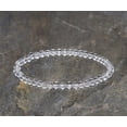 thumbnail image 2 of Natural Clear Quartz 4mm round Shape Smooth Cut Beads Stretchable Bracelet for Men & Women., 2 of 2