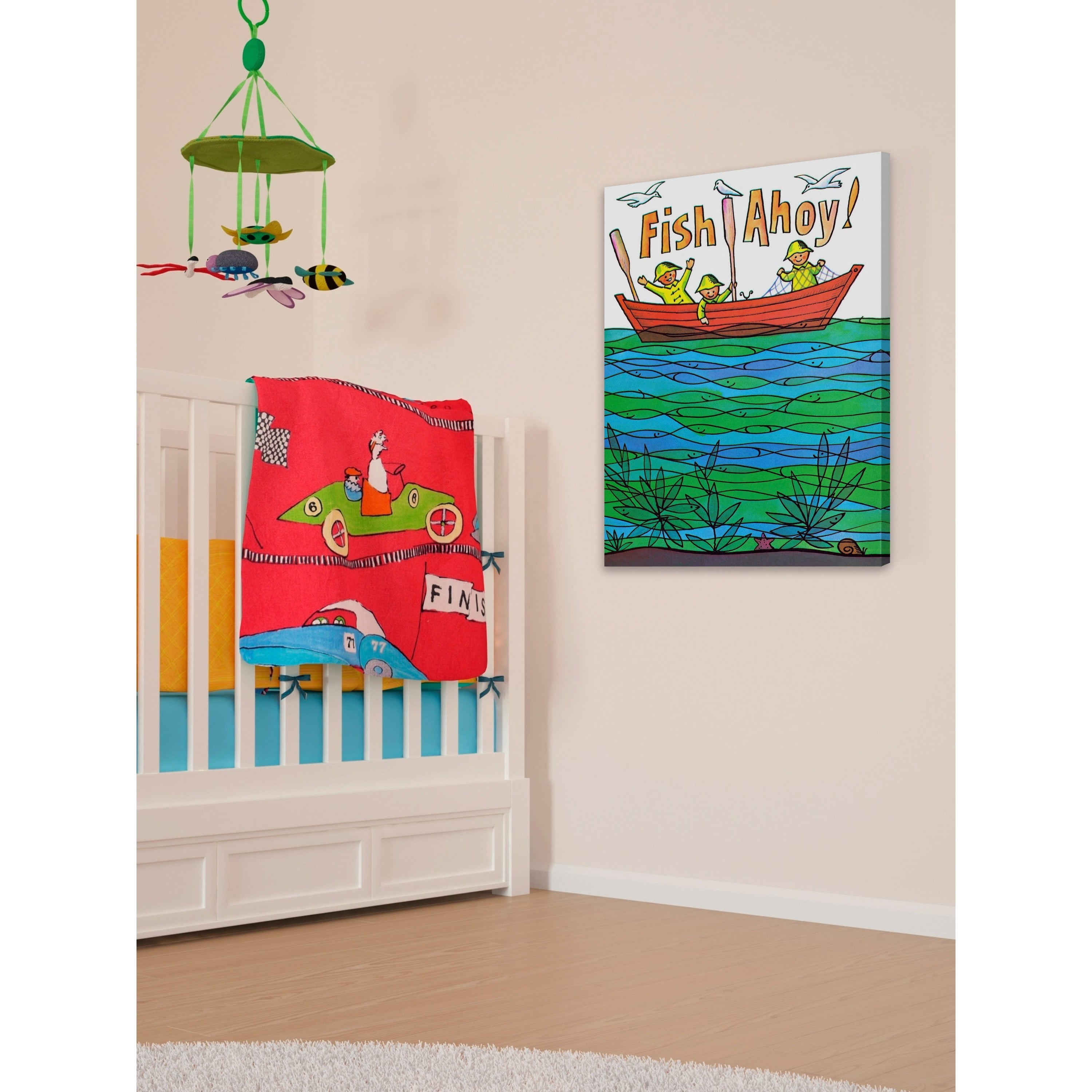 Marmont Hill "Fish Ahoy!" Painting Print on Wrapped Canvas