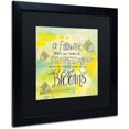 thumbnail image 2 of Trademark Fine Art "Blooms Quote" Canvas Art by Elizabeth Caldwell, Black Matte, Black Frame, 2 of 4
