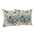 thumbnail image 5 of Ambesonne Floral Eucalyptus Throw Pillow Cover Pack of 2, Joyful Spring, 2 Pcs-36"x16", Blush and Sea Blue, 5 of 5