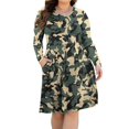 thumbnail image 2 of PCEAIIH Women's Plus Size Casual Long Sleeve Sexy Dresses of Female, 2 of 5