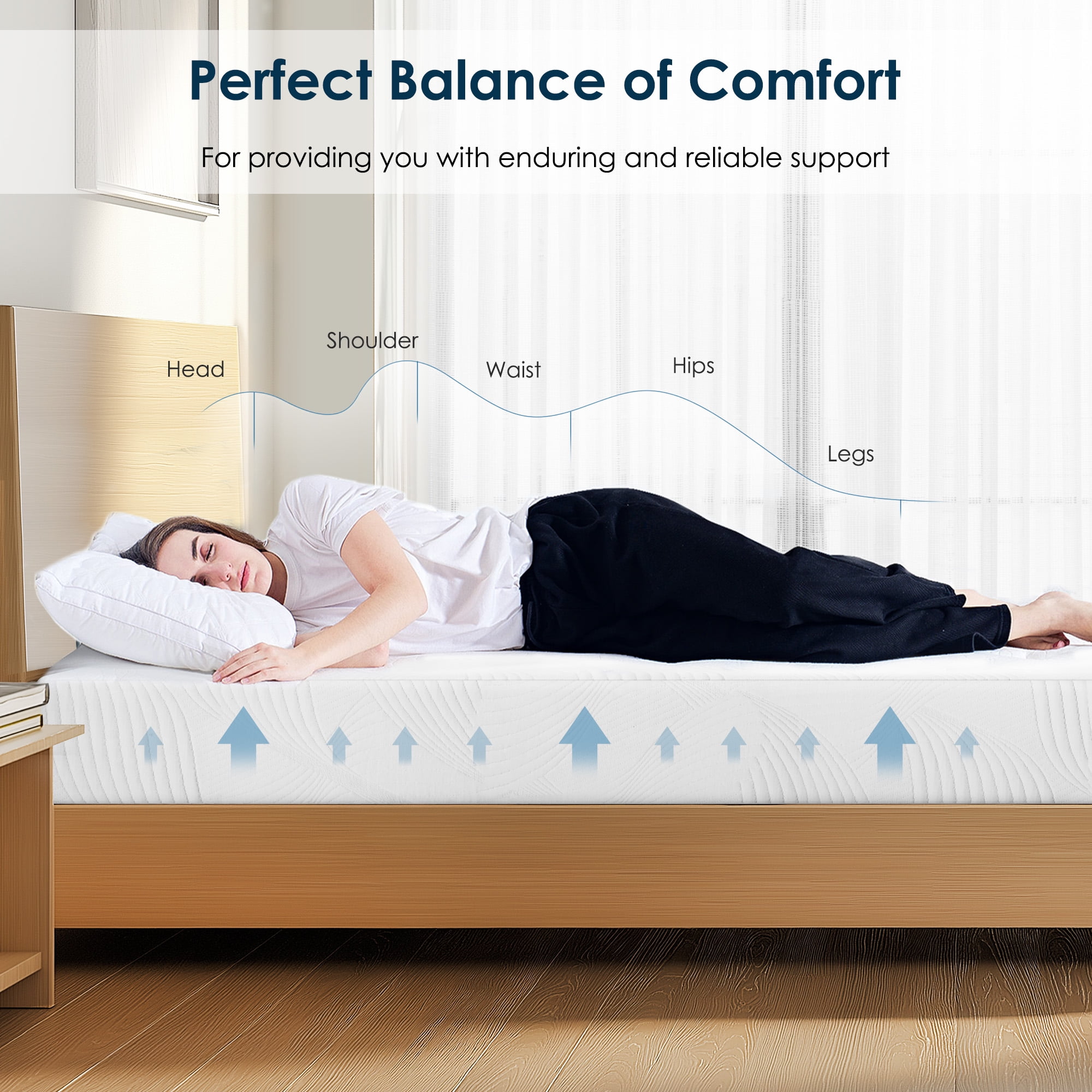 Soges 10 inch Full Size Memory Foam Mattress with Removable Washable Mattress Cover, Medium Firm Gel Memory Foam Mattress for Pressure Relief, Fiberglass Free Mattress in a Box, CertiPUR-US