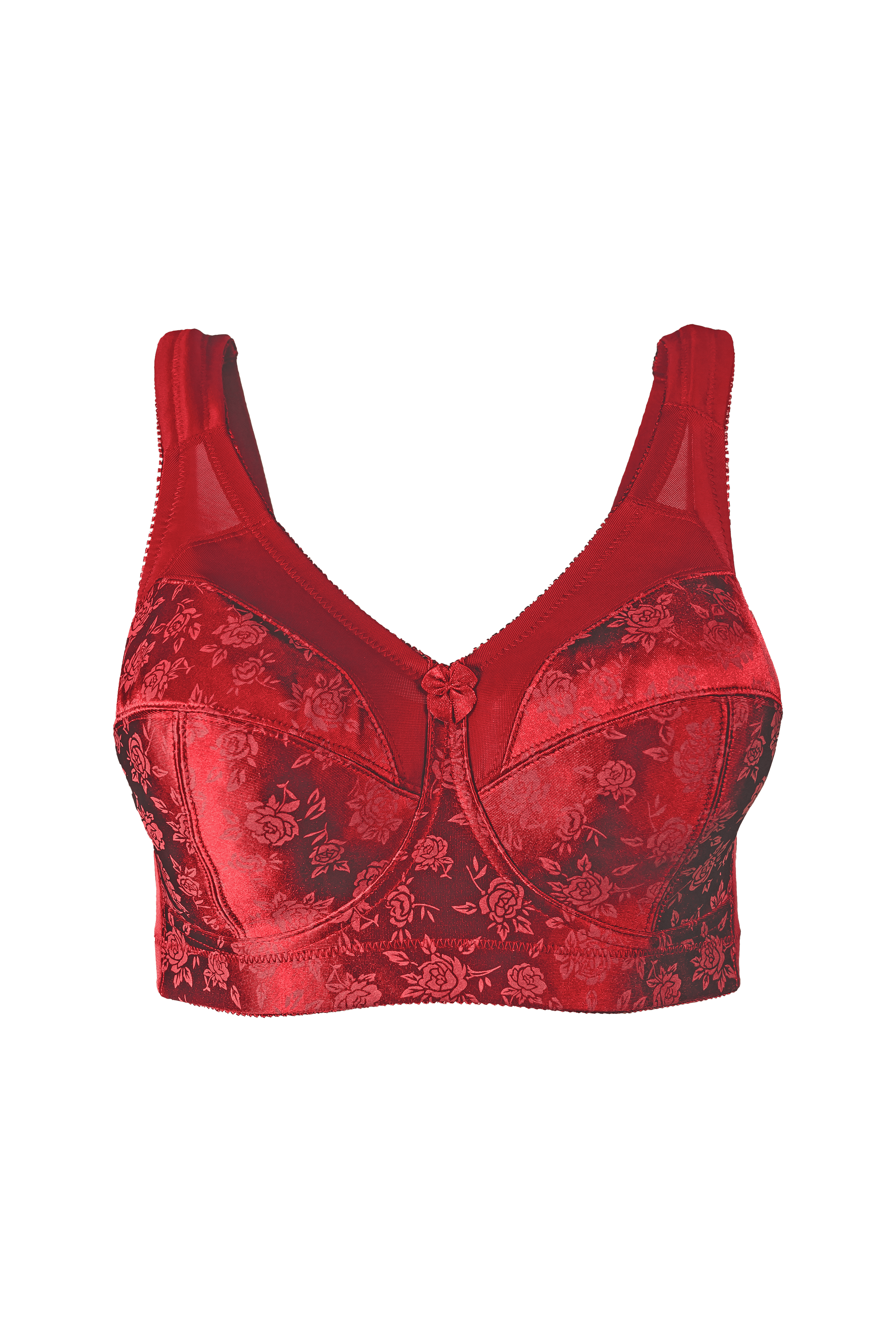 Women's Cortland Intimates 7102 Full Figure Wireless Seamed Cup Bra (Red Rio 34C)