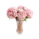thumbnail image 1 of Daboolka Ramo de flores artificiales de hortensias de seda, flores de boda, fiesta nupcial, decoración del hogar (rosa claro), 1 of 3