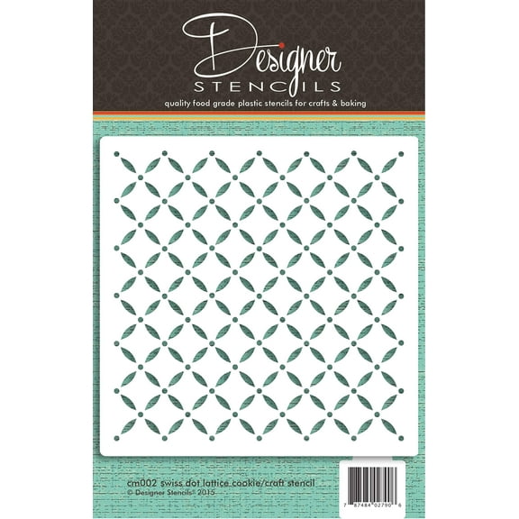 Swiss Dot Lattice Cookie and Craft Stencil by Designer Stencils