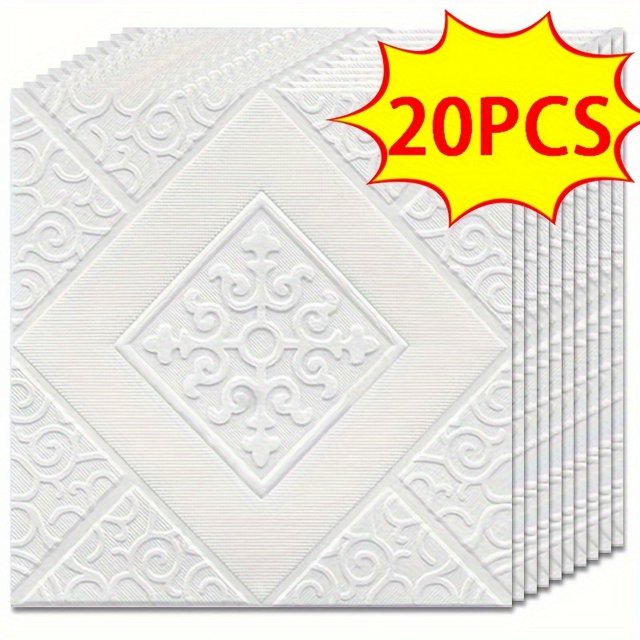20/30/40//50pcs 3D Wall Tile Sticker, Foam Brick Self-Adhesive Anti-Collision Sticker,