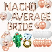 44pcs Nacho Average Bride Decorations for Bridal Shower Mexico Bachelorette Final Fiesta Cinco De Mayo Party Decorations Banner, Mexican Wedding Engagement Party Supplies, Diamond Ring Cactus Balloons