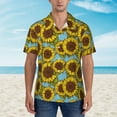 thumbnail image 2 of Fotbe Sunflowers Camisa Hawaiana para Hombre Unisex – Camisa Casual de Verano con Botones de Manga Corta de Algodón y Lino,Medium, 2 of 7