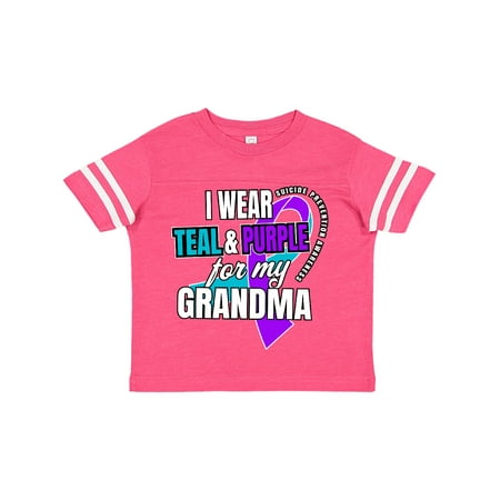 

Inktastic Suicide Prevention I Wear Teal and Purple for My Grandma Gift Toddler Boy or Toddler Girl T-Shirt