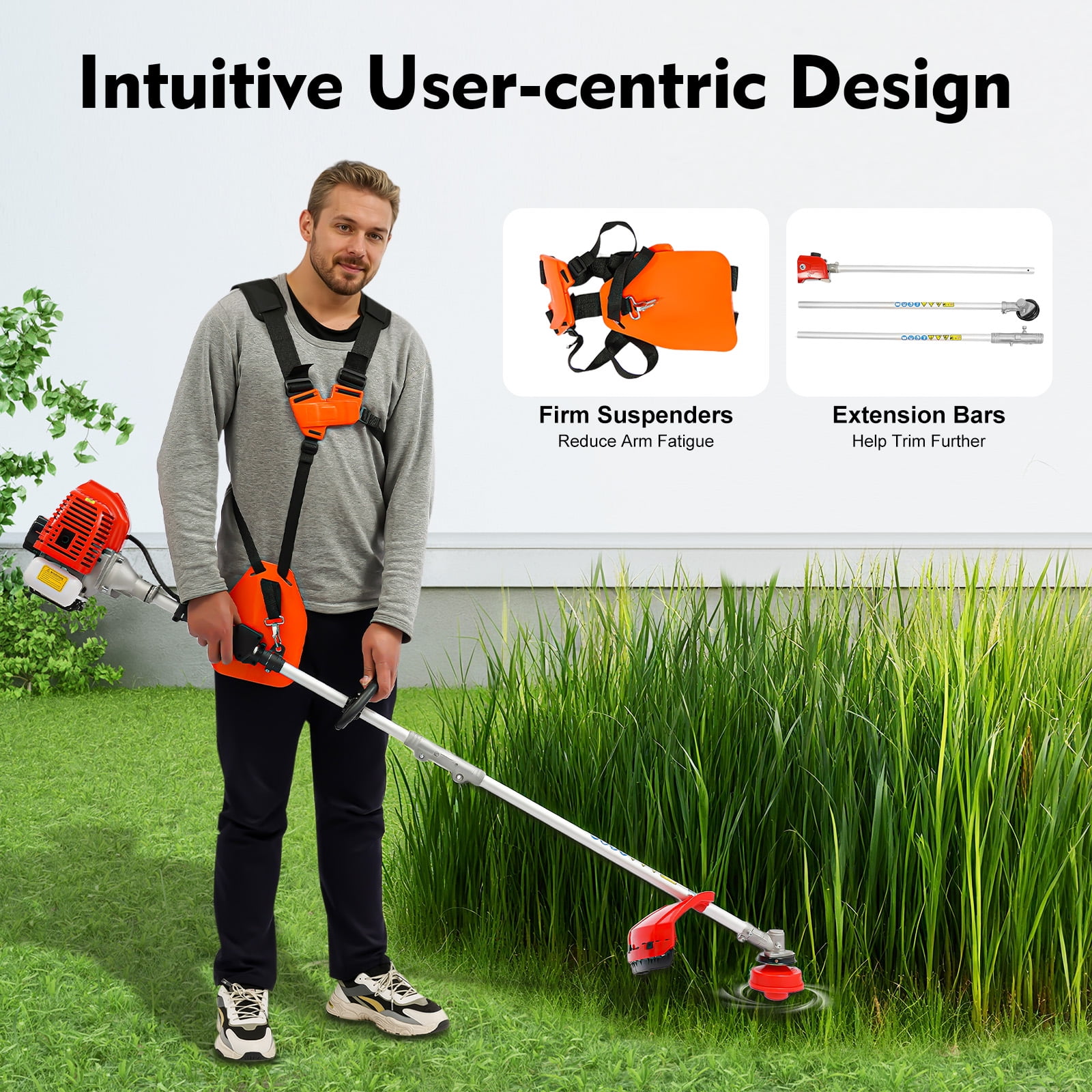 TFCFL CG520 Gardener Hedge Shears 1.4KW Grass Trimmer Chainsaw 51.7CC 2-Stroke Vibrator 6500RPM
