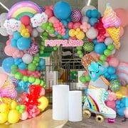 Pastel Candyland Balloon Garland Kit - 160pcs Pink, Purple, Yellow Balloons for Birthday Party Decorations