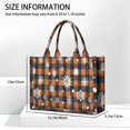 thumbnail image 3 of Large Capacity Tote Bag,Orange and Black Plaid Christmas Snowflake Pattern Handbag Fashion Luxury Tote Bag,15.7"x13"x 5.1" Inches,Laptop Compatible, 3 of 6