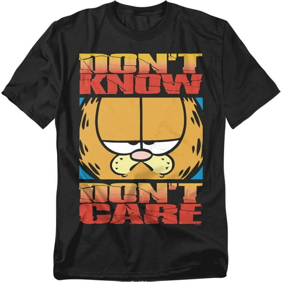 Garfield T-Shirt Dont Know Dont Care Unisex Graphic Tee For Men & Women Black