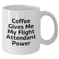 thumbnail image 2 of Flight Attendant Power White Coffee Mug, Funny Inspirational Gift for Flight Attendant Graduation, 2 of 6