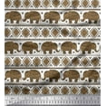 thumbnail image 1 of Soimoi Poly Georgette Fabric Aztec & Tribal Elephant Ethnic Printed Fabric 1 Yard 42 Inch Wide, 1 of 3
