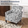 thumbnail image 2 of DREAMSIDEA Accent Chairs Set of 2 Upholstered Pattern Morden Armchair Comfy Linen Fabric Reading Chairs for Living Room,Rococo Black, 2 of 7