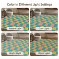 thumbnail image 7 of ODIKA 8'x10' Washable Area Rug Coral Pink Block Storybook Hopscotch Whimsical Retro Grid with Bold Symmetry for King Size Bedroom Under Bed, Master Suite, Non-Shedding, Easy Care, 7 of 7