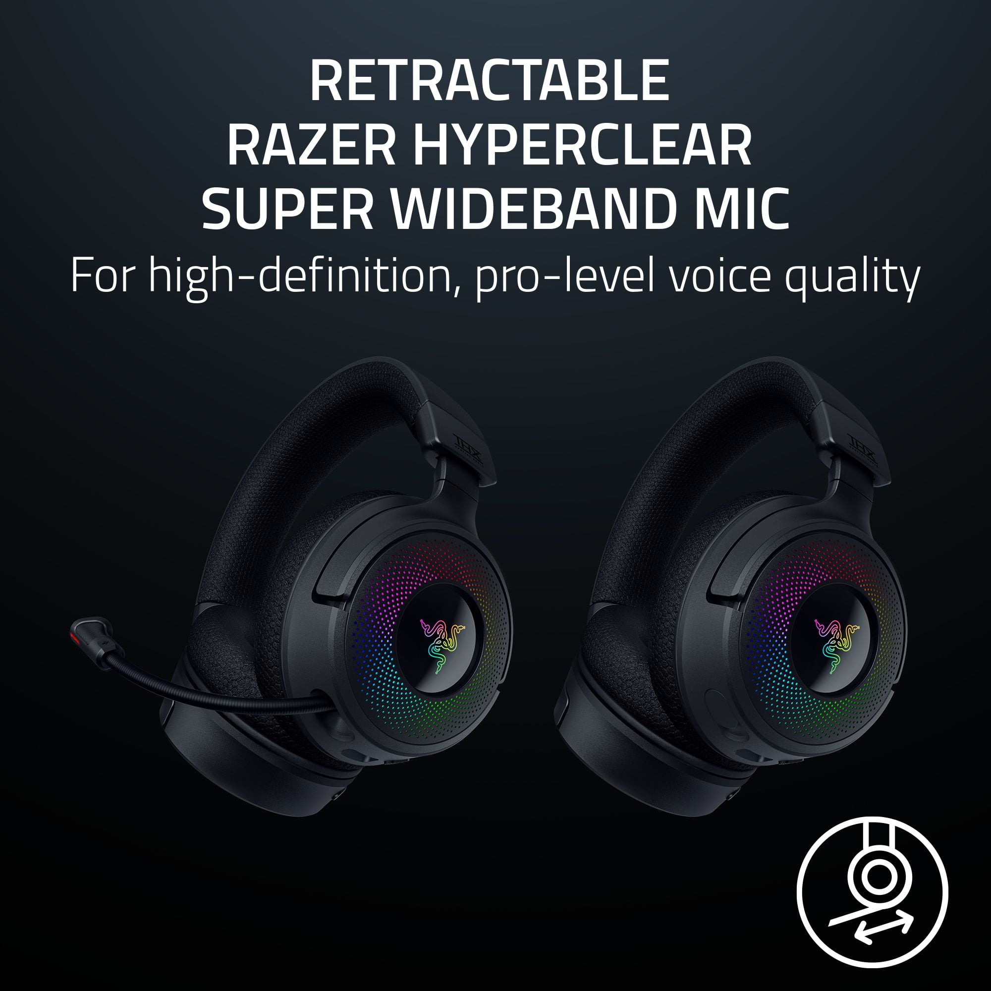 Razer Kraken V4 Wireless Gaming Headset with 9 Zone Chroma RGB for PC, Mac, PS5, Switch, Black