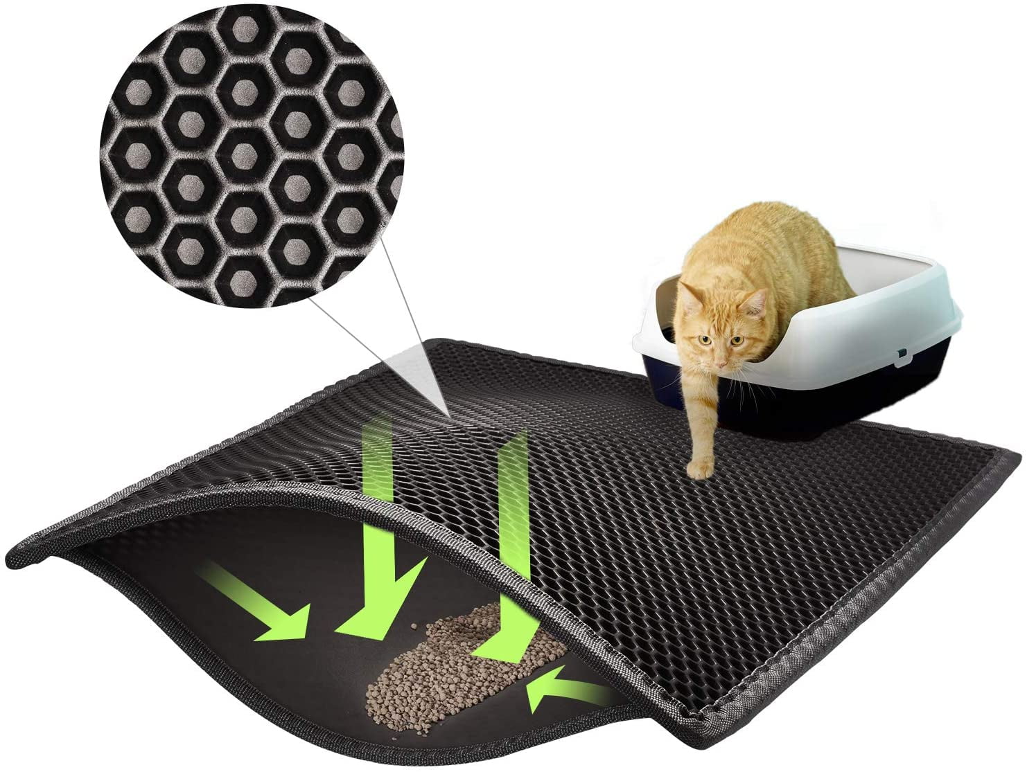 Litter Box Mat, Cat Litter Mat Litter Box Underlays Design