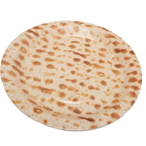 PMU Passover Seder Matzo 9Inch Dessert Dinner Plates, Pesach Matzah