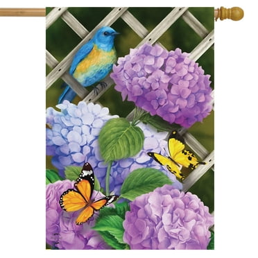 Briarwood Lane Hydrangea Gathering House Flag